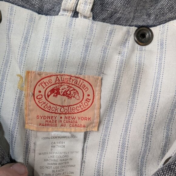 Vintage The Australian Outback Collection grey Denim Duster Jacket Women Small - Picture 10 of 15